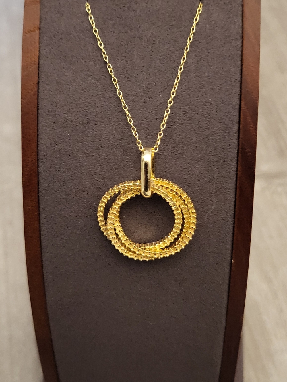 Triple Gold Over Sterling Silver Circle Pendant Necklace - Women Jewelry